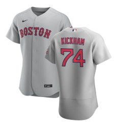 Men Boston Red Sox 74 Mike Kickham Men Nike Gray Road 2020 Flex Base Team MLB Jersey