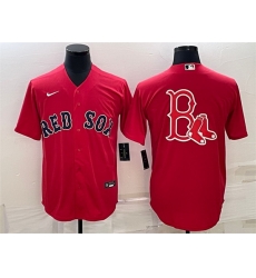 Men Boston Red Sox Red Team Big Logo Cool Base Stitched Jersey