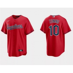 Men Cleveland Guardians 10 Mike Zunino Red Cool Base Stitched Jersey