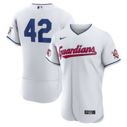 Men Cleveland Guardians 42 Jackie Robinson White Flex Base Stitched jersey