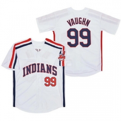 Men Cleveland Guardians 99 Ricky Vaughn White Stitched Baseball Jersey