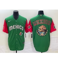Men Mexico Baseball 2023 Green Team Big Logo World Baseball Classic Stitched Jersey