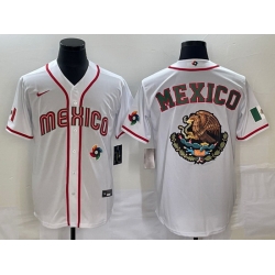 Men Mexico Baseball 2023 White Team Big Logo World Baseball Classic Stitched Jersey