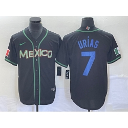 Men Mexico Baseball 7 Julio Ur EDas 2023 Black World Baseball With Patch Classic Stitched Jersey