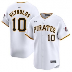 Men Pittsburgh Pirates 10 Bryan Reynolds White Home Limited Stitched Baseball Jersey