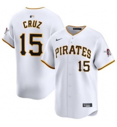 Men Pittsburgh Pirates 15 Oneil Cruz White Home Limited Stitched Baseball Jersey