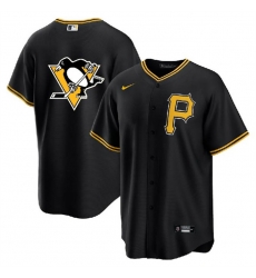Men Pittsburgh Pirates  26 Penguins Black Cool Base Stitched Jersey