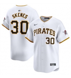 Men Pittsburgh Pirates 30 Paul Skenes White 2024 Home Limited Stitched Baseball Jersey