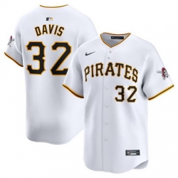 Men Pittsburgh Pirates 32 Henry Davis White Home Limited Stitched Baseball Jersey