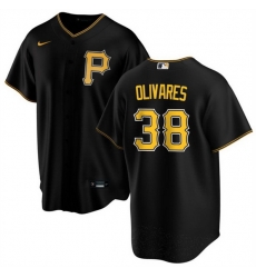 Men Pittsburgh Pirates 38 Edward Olivares Black Cool Base Stitched Baseball Jersey