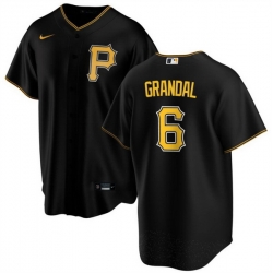 Men Pittsburgh Pirates 6 Yasmani Grandal Black Cool Base Stitched Baseball Jersey