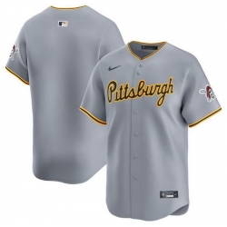Men Pittsburgh Pirates Blank Grey Away Limited Stitched Baseball Jersey