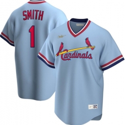 Men St  Louis Cardinals 1 Ozzie Smith Light Blue Stitched Baseball Jersey