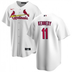 Men St  Louis Cardinals 11 Buddy Kennedy White Cool Base Stitched Jersey