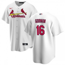 Men St  Louis Cardinals 16 Nolan Gorman White Cool Base Stitched Jersey