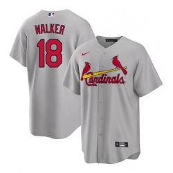 Men St  Louis Cardinals 18 Jordan Walker Grey Cool Base Stitched Baseball Jersey