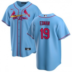 Men St  Louis Cardinals 19 Tommy Edman Blue Cool Base Stitched Jersey