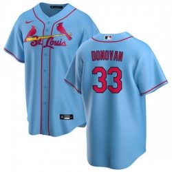 Men St  Louis Cardinals 33 Brendan Donovan Blue Cool Base Stitched Jersey