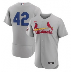 Men St  Louis Cardinals 42 Jackie Robinson Grey Flex Base Stitched jersey
