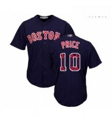 Mens Boston Red Sox 10 David Price Authentic Navy Blue Team Logo Fashion Cool Base Baseball Jersey