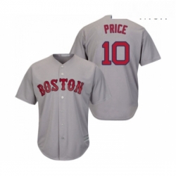 Mens Boston Red Sox 10 David Price Replica Grey Road Cool Base Baseball Jersey