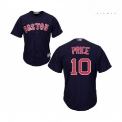 Mens Boston Red Sox 10 David Price Replica Navy Blue Alternate Road Cool Base Baseball Jersey
