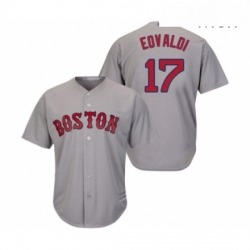 Mens Boston Red Sox 17 Nathan Eovaldi Replica Grey Road Cool Base Baseball Jersey 