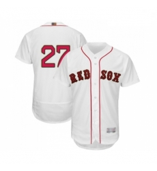 Mens Boston Red Sox 27 Carlton Fisk White 2019 Gold Program Flex Base Authentic Collection Baseball  Jersey