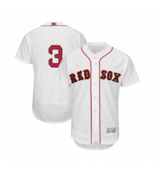 Mens Boston Red Sox 3 Babe Ruth White 2019 Gold Program Flex Base Authentic Collection Baseball Jersey