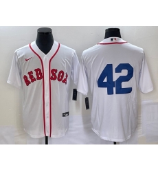 Men's Boston Red Sox #42 Jackie Robinson White Cool Base Stitched Baseball Jersey