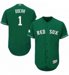 Mens Majestic Boston Red Sox 1 Bobby Doerr Green Celtic Flexbase Authentic Collection MLB Jersey