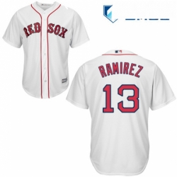 Mens Majestic Boston Red Sox 13 Hanley Ramirez Replica White Home Cool Base MLB Jersey