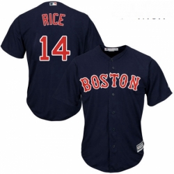 Mens Majestic Boston Red Sox 14 Jim Rice Replica Navy Blue Alternate Road Cool Base MLB Jersey