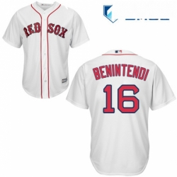 Mens Majestic Boston Red Sox 16 Andrew Benintendi Replica White Home Cool Base MLB Jersey