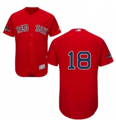 Mens Majestic Boston Red Sox 18 Mitch Moreland Red Alternate Flex Base Authentic Collection 2018 World Series Jersey