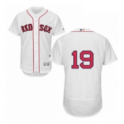 Mens Majestic Boston Red Sox 19 Fred Lynn White Home Flex Base Authentic Collection MLB Jersey