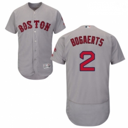 Mens Majestic Boston Red Sox 2 Xander Bogaerts Grey Road Flex Base Authentic Collection MLB Jersey