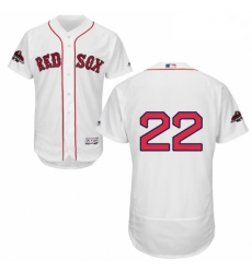 Mens Majestic Boston Red Sox 22 Rick Porcello White Home Flex Base Authentic Collection 2018 World Series Jersey