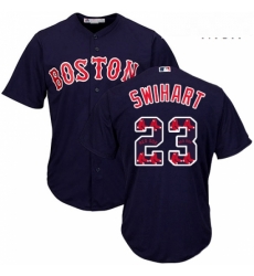 Mens Majestic Boston Red Sox 23 Blake Swihart Authentic Navy Blue Team Logo Fashion Cool Base MLB Jersey