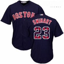 Mens Majestic Boston Red Sox 23 Blake Swihart Authentic Navy Blue Team Logo Fashion Cool Base MLB Jersey