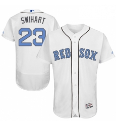 Mens Majestic Boston Red Sox 23 Blake Swihart Authentic White 2016 Fathers Day Fashion Flex Base MLB Jersey