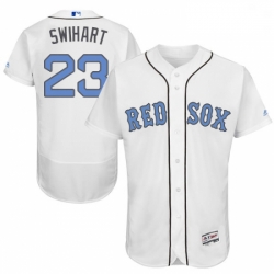 Mens Majestic Boston Red Sox 23 Blake Swihart Authentic White 2016 Fathers Day Fashion Flex Base MLB Jersey