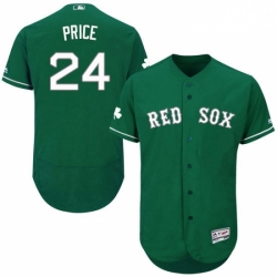 Mens Majestic Boston Red Sox 24 David Price Green Celtic Flexbase Authentic Collection MLB Jersey