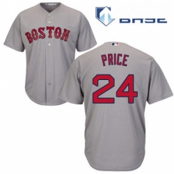 Mens Majestic Boston Red Sox 24 David Price Replica Grey Road Cool Base MLB Jersey