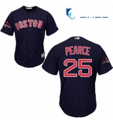 Mens Majestic Boston Red Sox 25 Steve Pearce Replica Navy Blue Alternate Road Cool Base 2018 World Series Champions MLB Jersey 