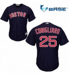 Mens Majestic Boston Red Sox 25 Tony Conigliaro Replica Navy Blue Alternate Road Cool Base MLB Jersey 