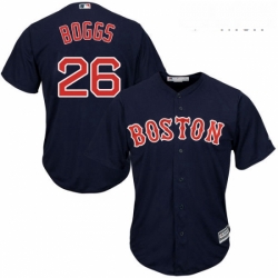 Mens Majestic Boston Red Sox 26 Wade Boggs Replica Navy Blue Alternate Road Cool Base MLB Jersey