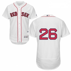 Mens Majestic Boston Red Sox 26 Wade Boggs White Home Flex Base Authentic Collection MLB Jersey