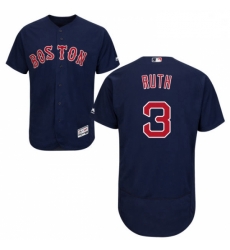 Mens Majestic Boston Red Sox 3 Babe Ruth Navy Blue Flexbase Authentic Collection MLB Jersey