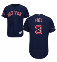 Mens Majestic Boston Red Sox 3 Jimmie Foxx Navy Blue Alternate Flex Base Authentic Collection 2018 World Series Jersey